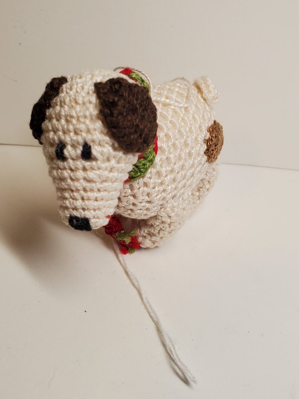 Fabric Ornament - White Dog